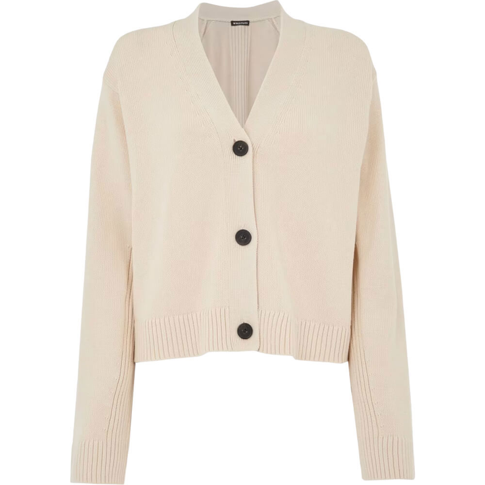 Whistles Nina Cream Button Front Cardigan